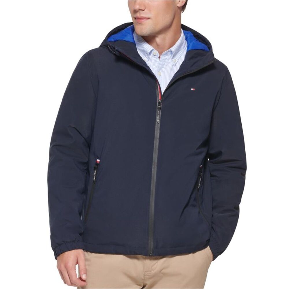 Tommy Hilfiger Mens Lightweight Rain Puffer Jacket, NWT